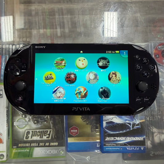 Black Playstation Vita 2000 Handheld System with Charger (JP) (Region Free)