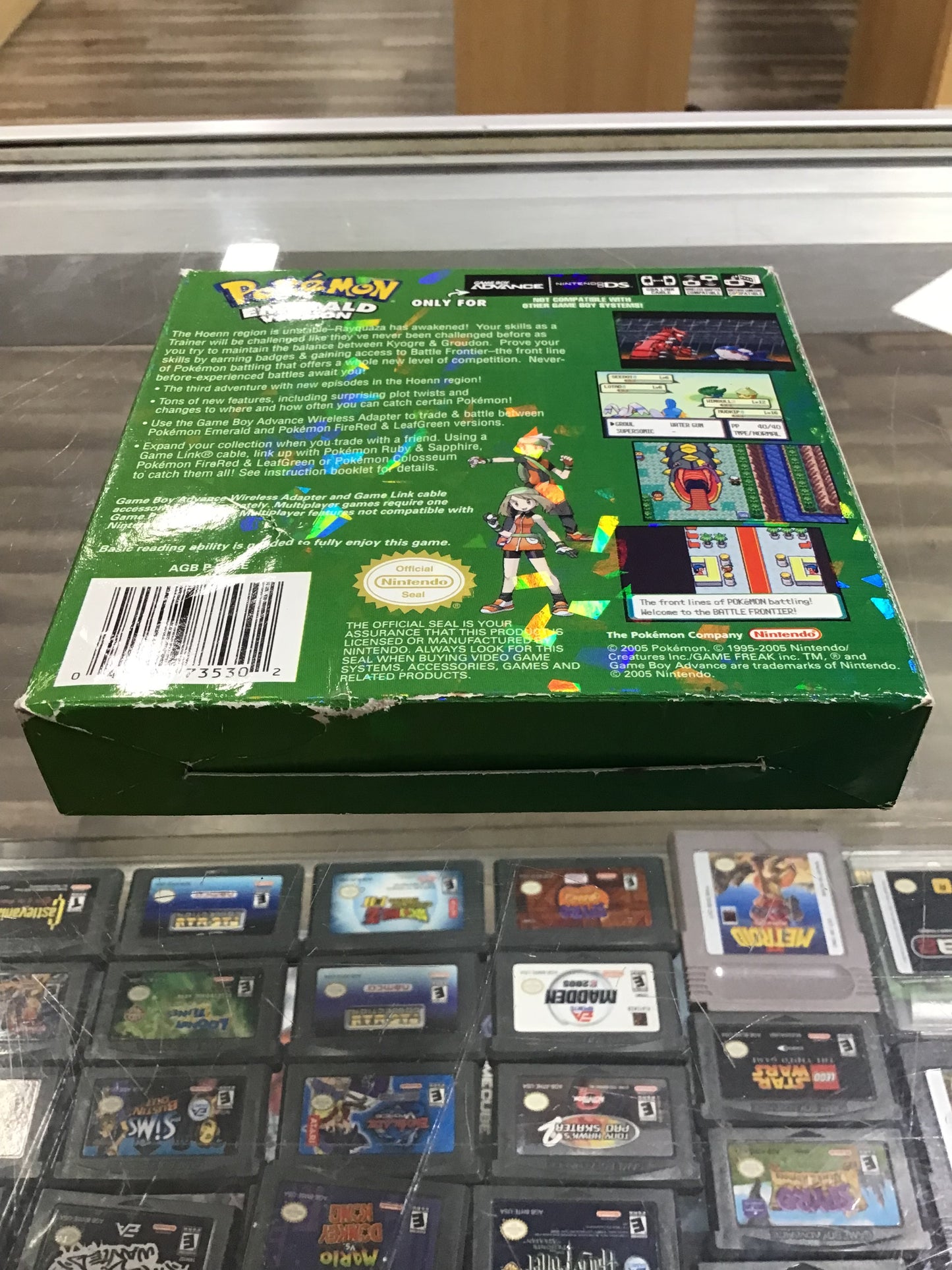 Pokémon Emerald Nintendo Game Boy Advance CIB (Dry Battery)