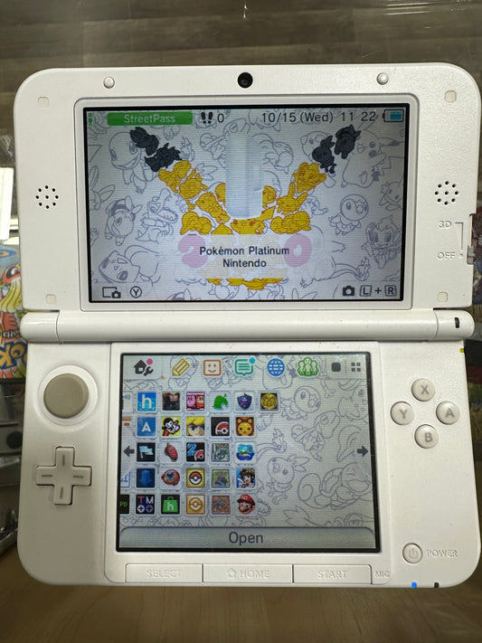 White Nintendo 3DS LL Handheld System (US Region) with Digital Games