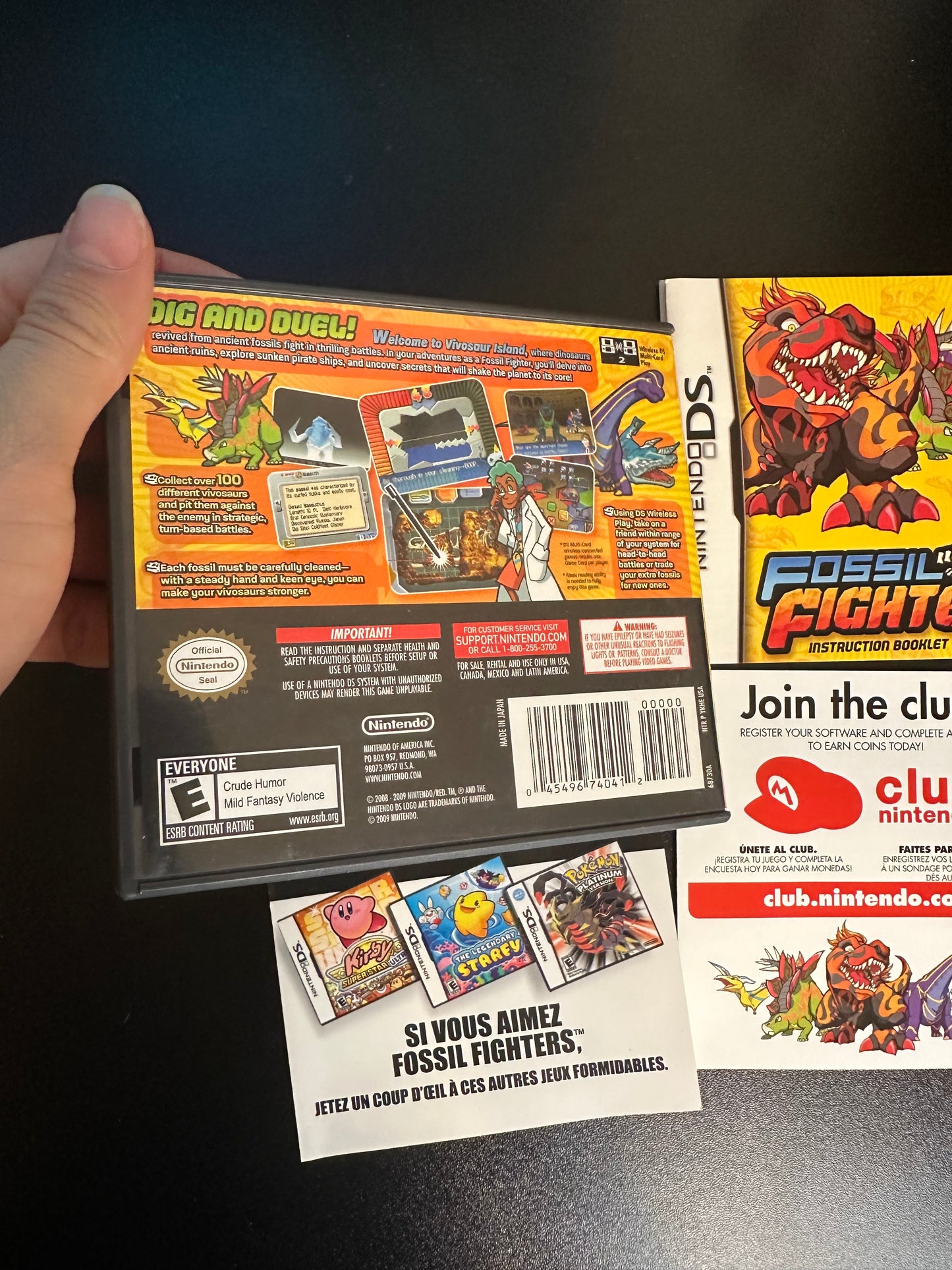 Fossil Fighters Nintendo DS Case and Manual Only