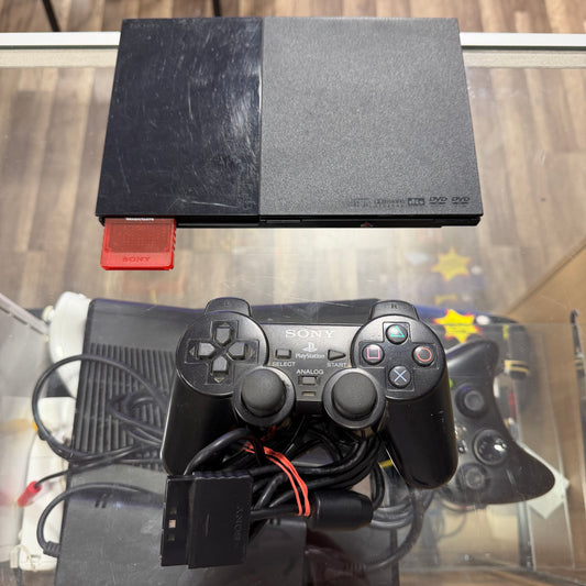 Playstation 2 Silm System with One Controller and All Wires + Memory card
