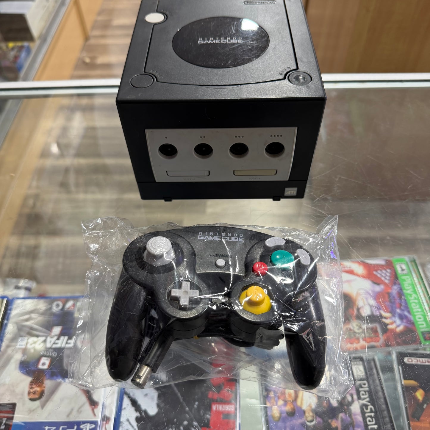 Black GameCube System Gamecube (controller cables memory card included)
