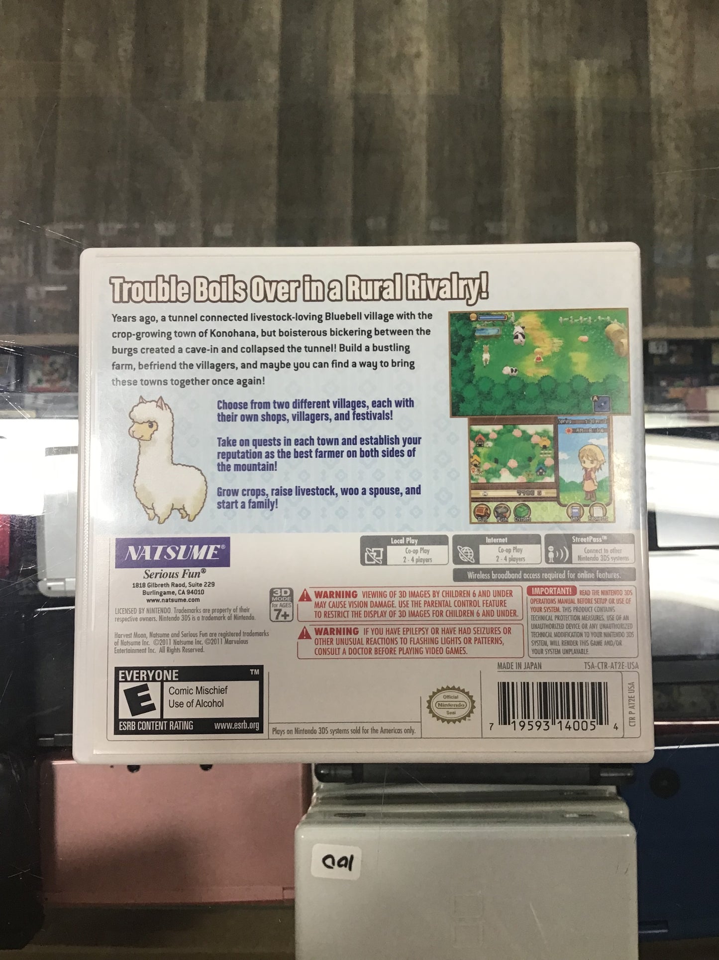 Harvest Moon 3D The Tale of Two Towns Nintendo 3DS Case and Manual ONLY