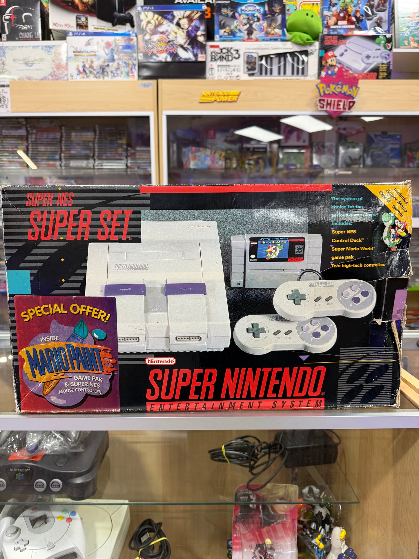 Super Nintendo System [Mario Paint Set] CIB Matching Serial Numbers