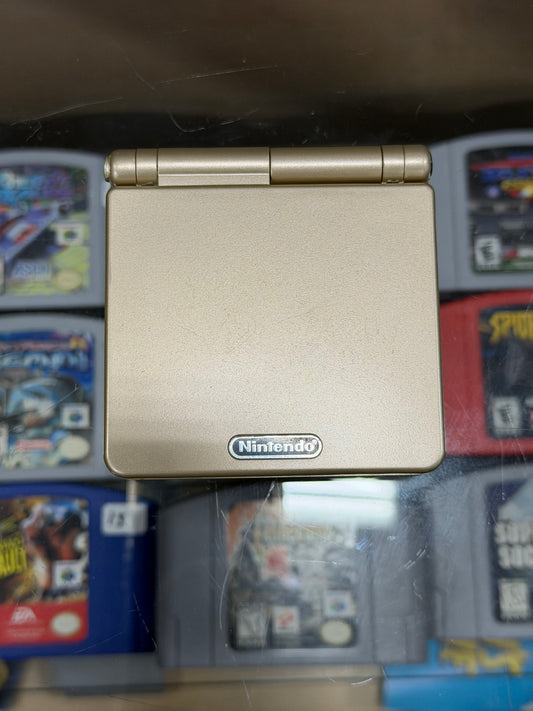 Gold Reshell Gameboy Advance SP 101 Model with Charger