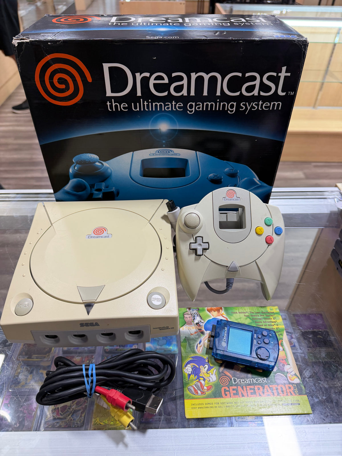 Sega Dreamcast System with Original Box with Blue VMU