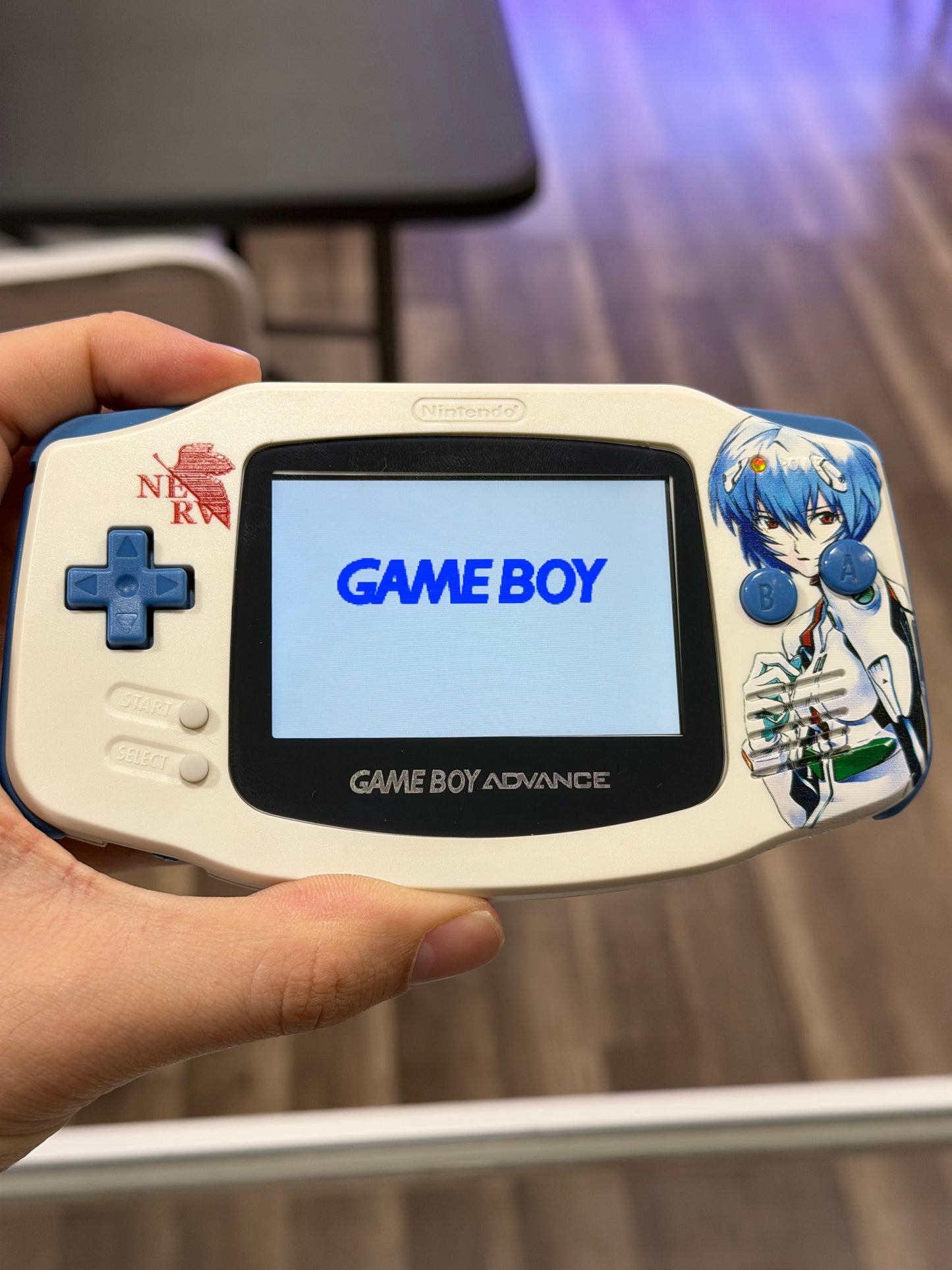 Custom Evangelion Nintendo Gameboy Advance Handheld System with Brighter Screen