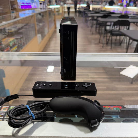 Black Nintendo Wii System Wii (all cables controllers included) (RVL 101)