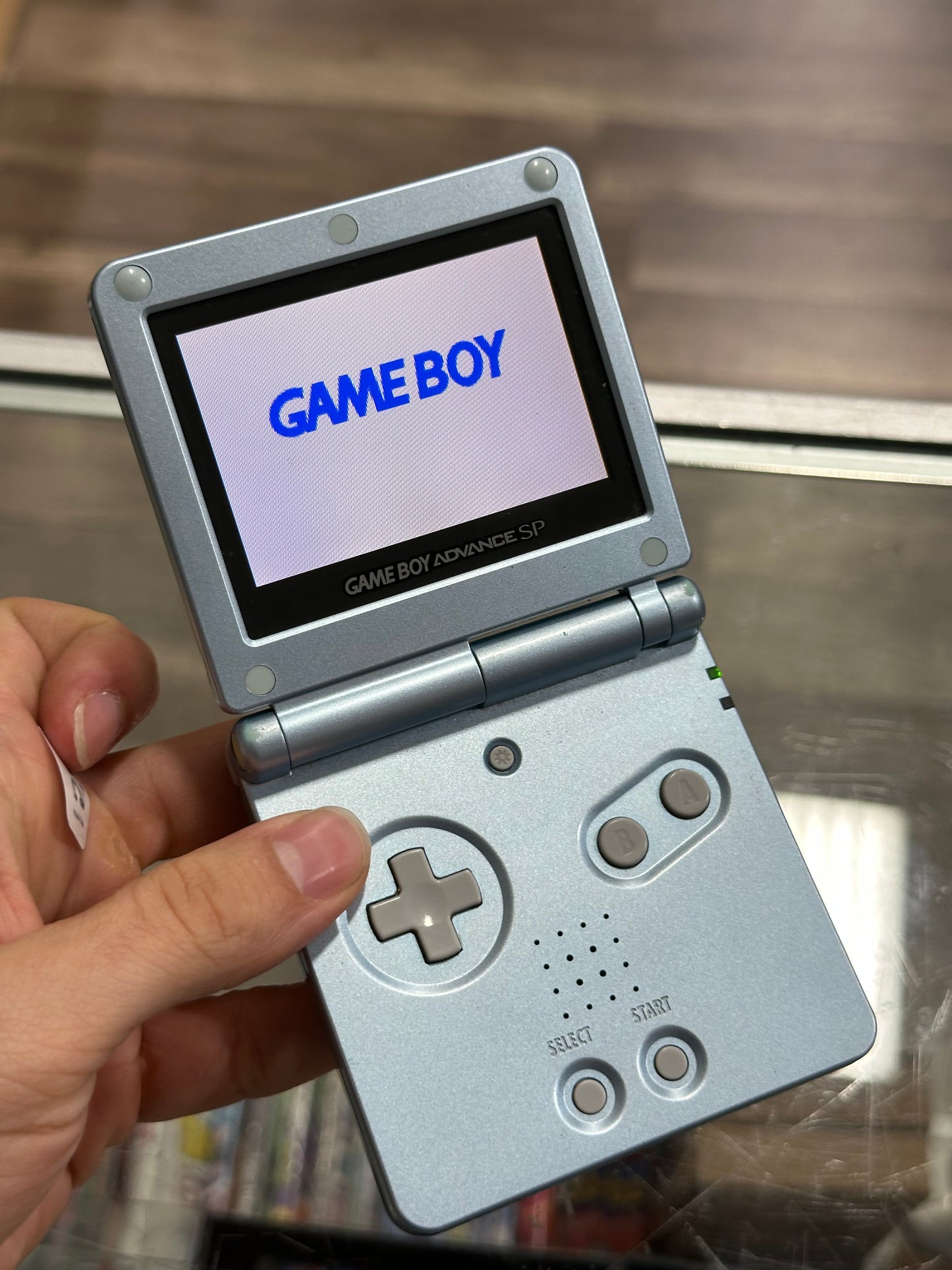 Gameboy Advance SP AGS 101 Pearl Blue - Shell Damage