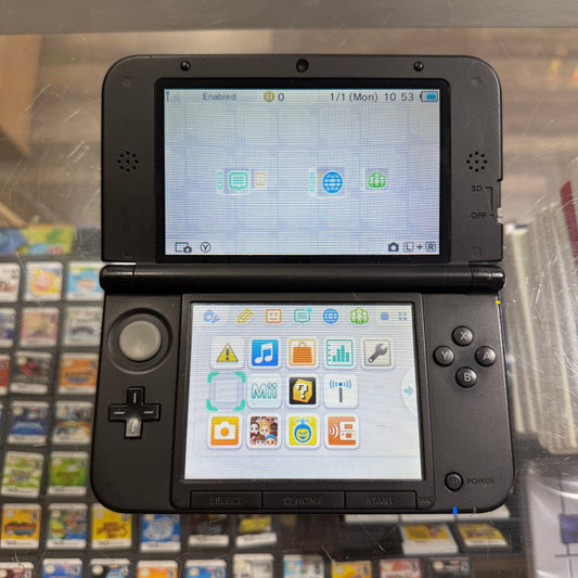Black Nintendo 3DS XL Handheld System With Charger (Region Free)(JAPANESE TO US)