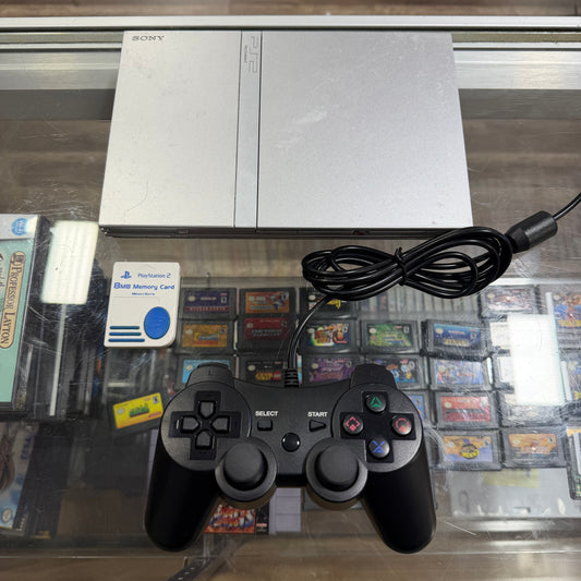 Slim Playstation 2 System [Silver] (cables controller and memory card included)(NEW LASER)