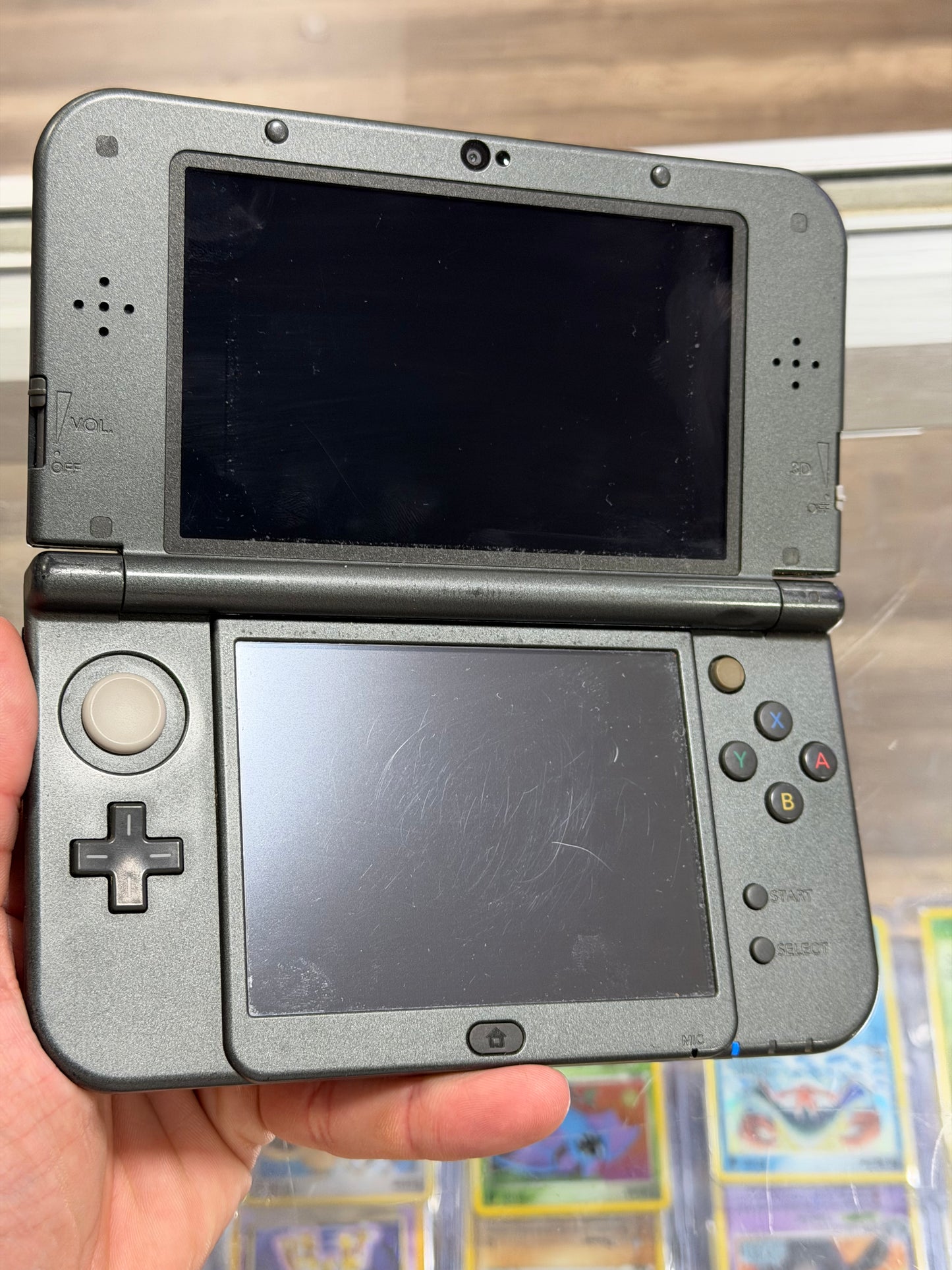 (753) Black “New” Nintendo 3DS XL Handheld System With Charger (Region Free)(JAPANESE TO US) (Top IPS, Yellowing Bottom Screen)