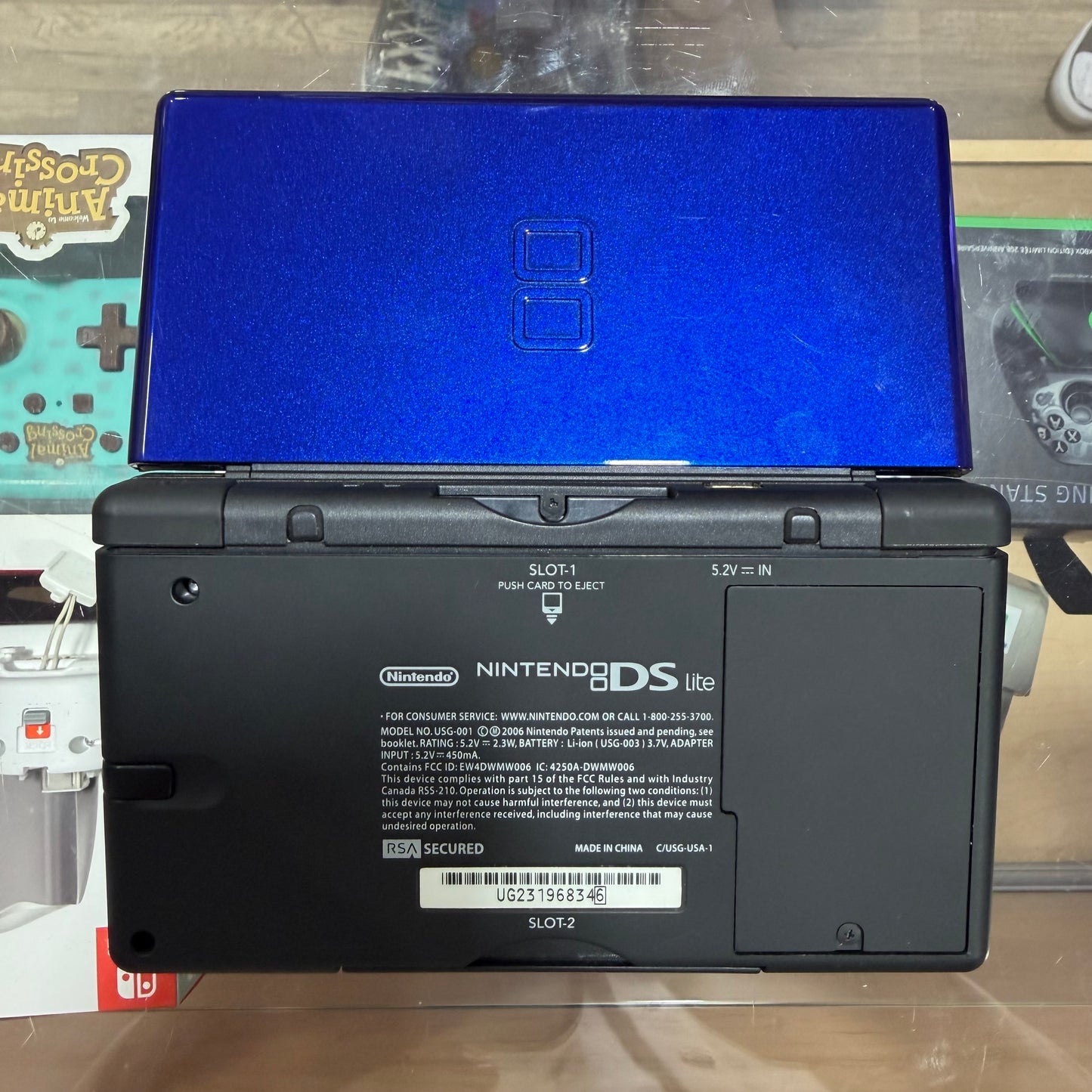 Cobalt & Black Nintendo DS Lite Handheld System with Charger in Box (Matching Serial Number)