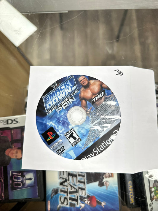 WWE Smackdown Here Comes the Pain PlayStation 2 Disc Only Tested Nice Disc