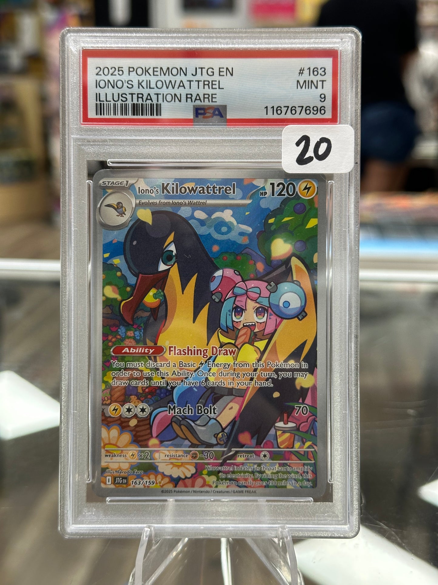 Iono's Kilowattrel - 163/159 - SV09: Journey Together (JTG) PSA 9