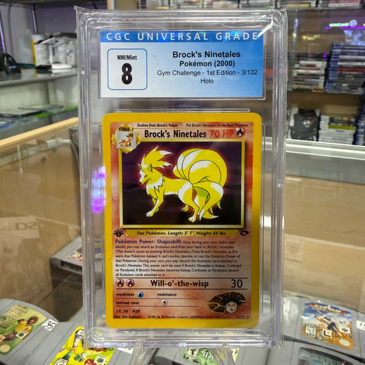 2000 Pokémon Gym Challenge Brock's Ninetales Holo CGC 8 1st Edition