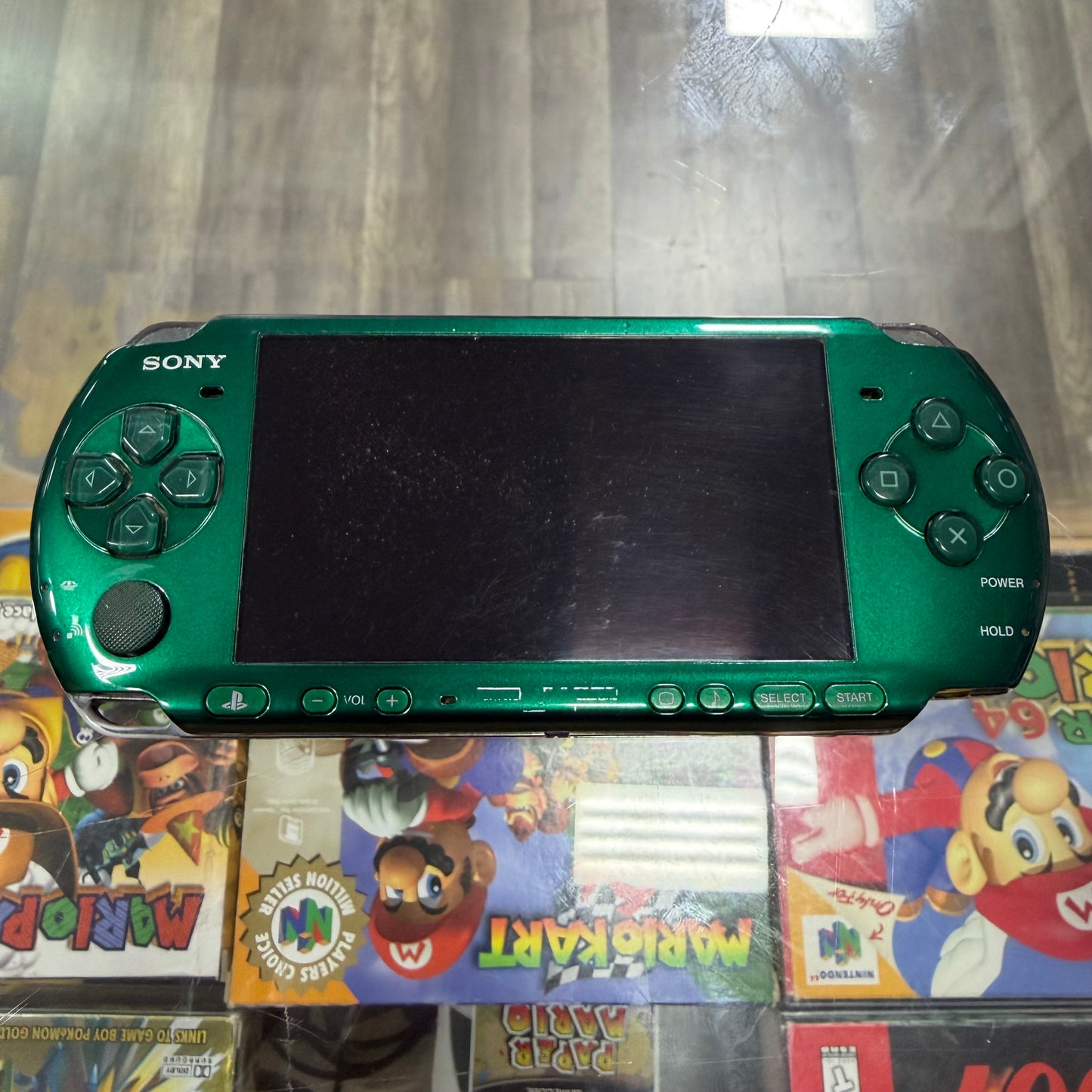 PSP 3000 Limited Edition Metal Gear Version [Green] PSP (pre installed games) (Charger included) (battery cover broken)