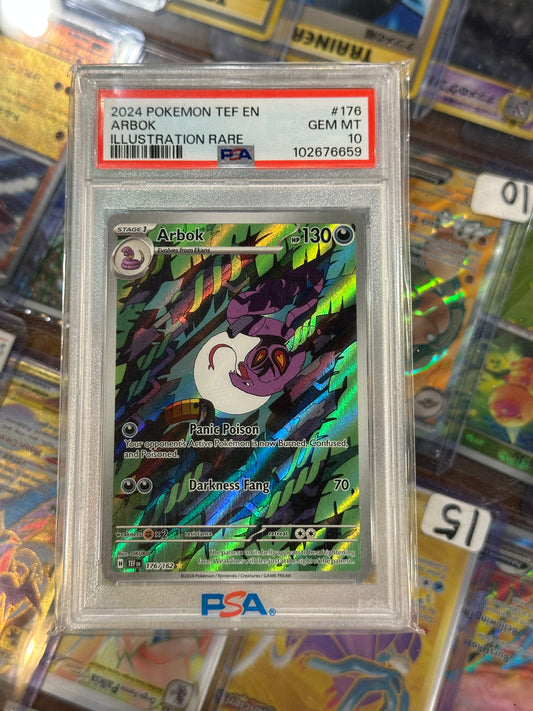 Arbok 176/162 Temporal Forces IR Holo Pokemon Card 2024 PSA 10 GEM MINT
