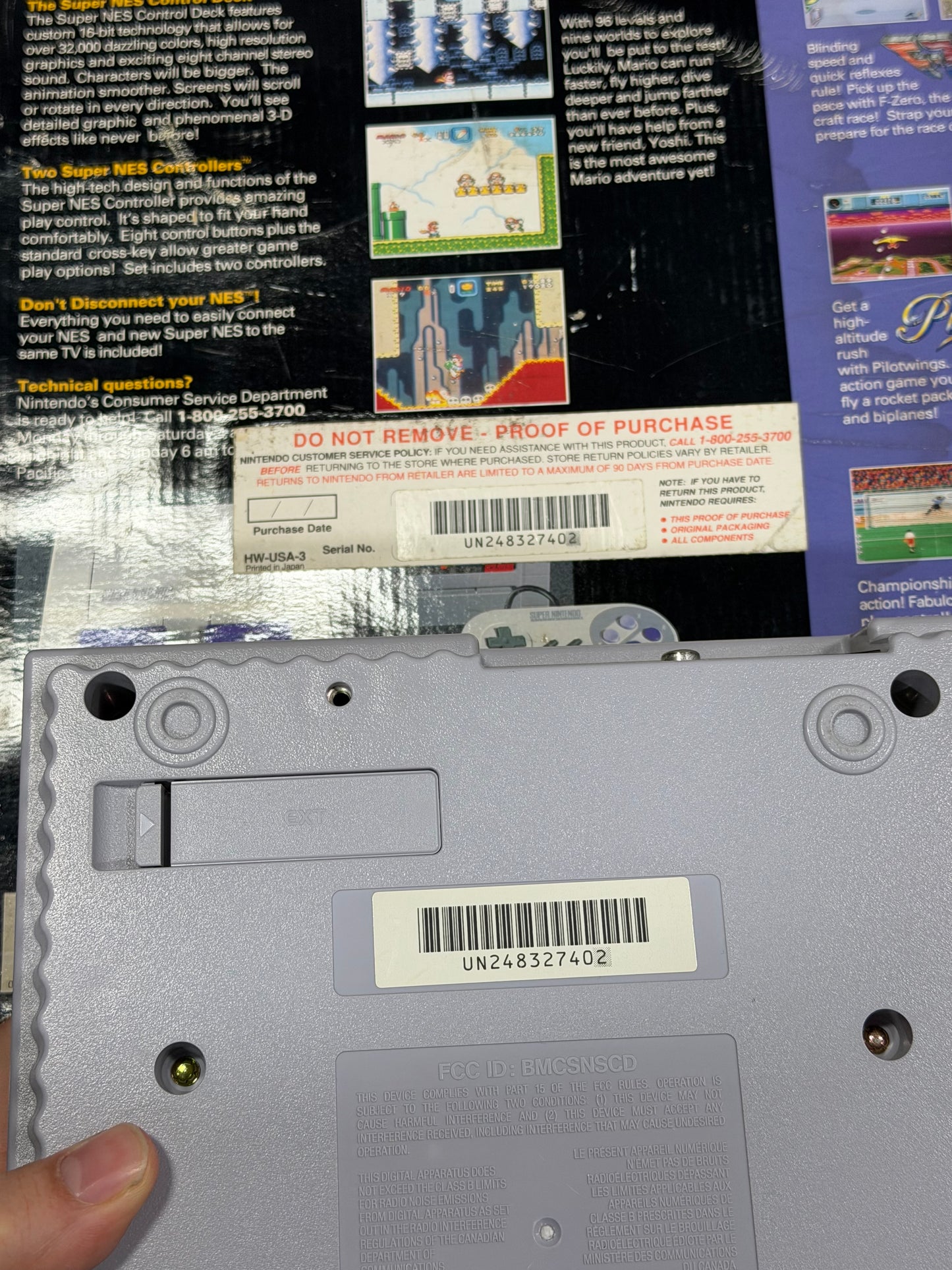 Super Nintendo System [Mario Paint Set] CIB Matching Serial Numbers