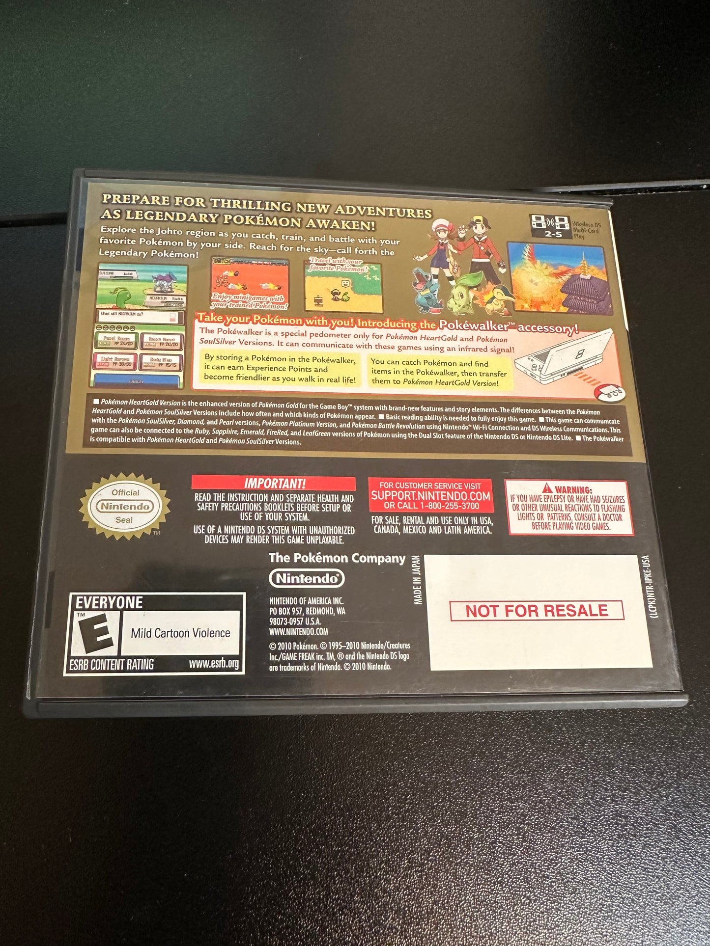 Pokémon Heartgold Case Manual Only No Game