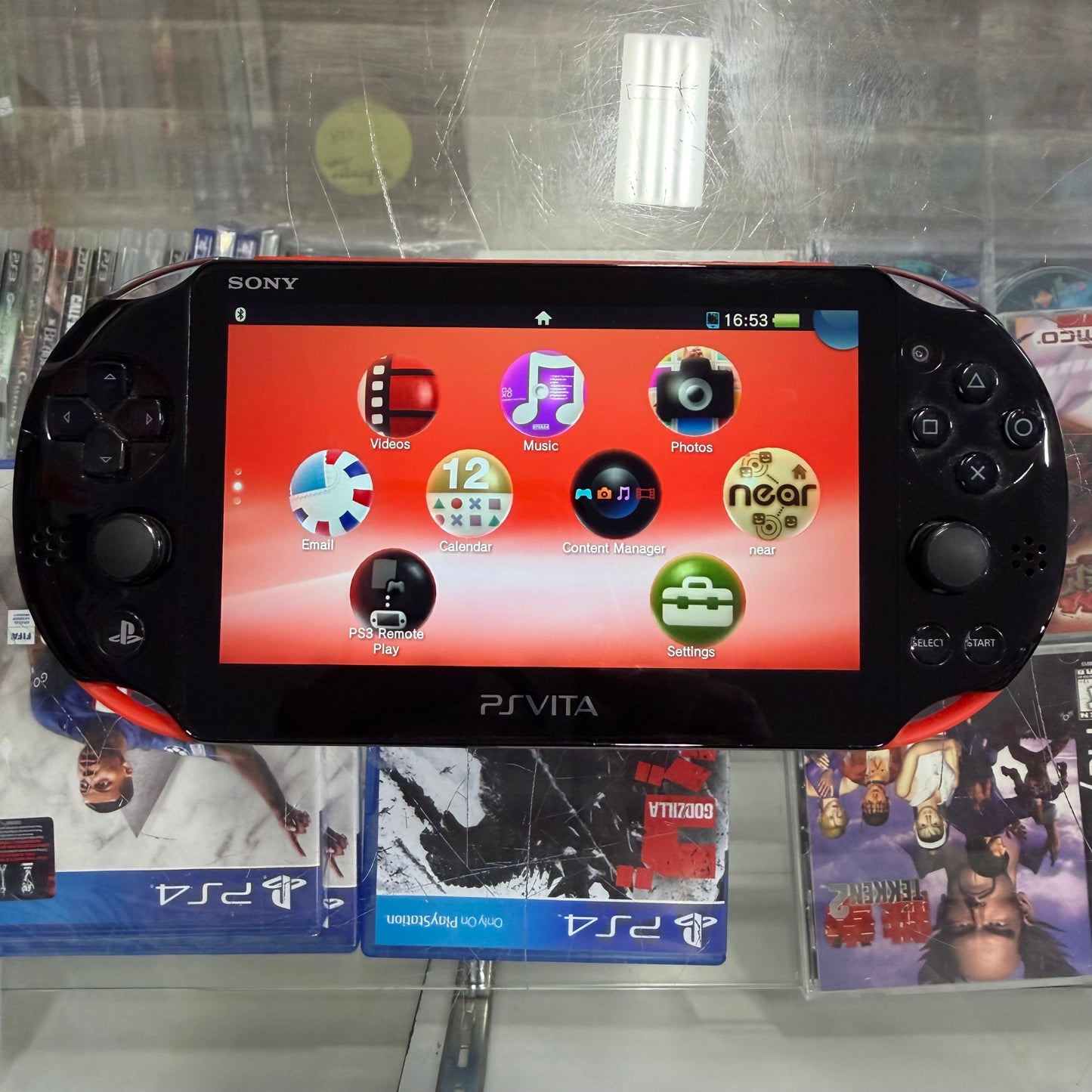 PlayStation Vita Slim Red & Black JP Playstation Vita (Charger included)