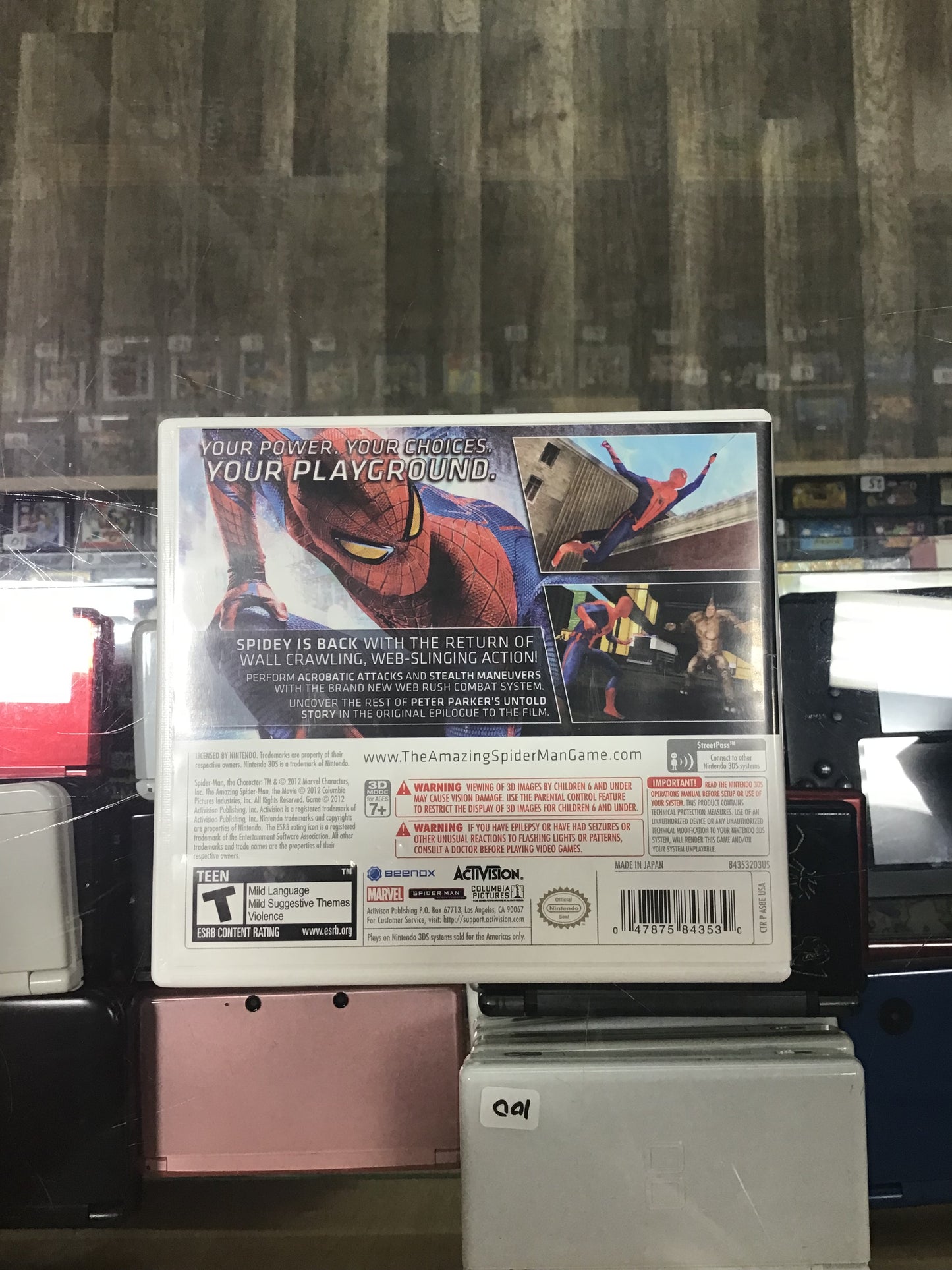 The Amazing Spider-Man Nintendo 3DS Case and Manual ONLY