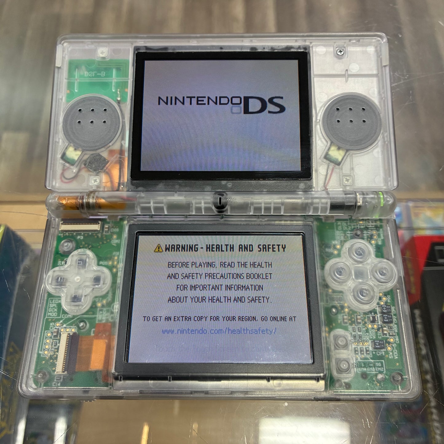 Nintendo DS Lite Handheld System (Transparent) w/ USB-C Charging Port