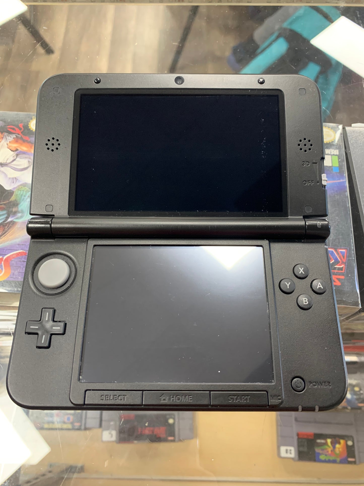 Nintendo 3DS XL System Black and Blue with Charger and Digital Games
