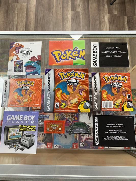 Pokémon FireRed for Game Boy Advance CIB with Wireless Adapter