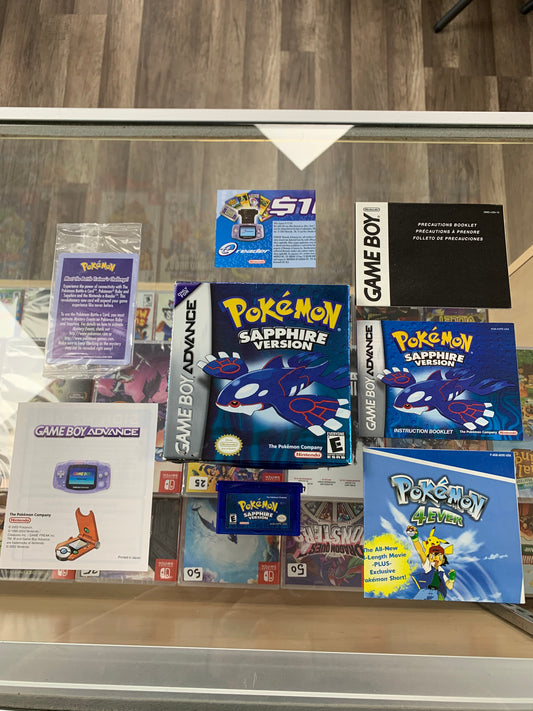 Pokémon Sapphire for Game Boy Advance CIB with Cards