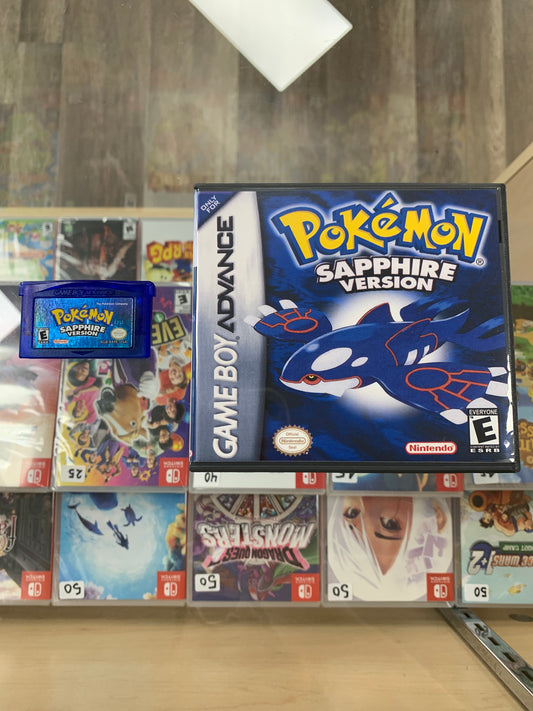 Pokémon Sapphire for Game Boy Advance with Custom Case AUTHENTIC New Battery SAVES