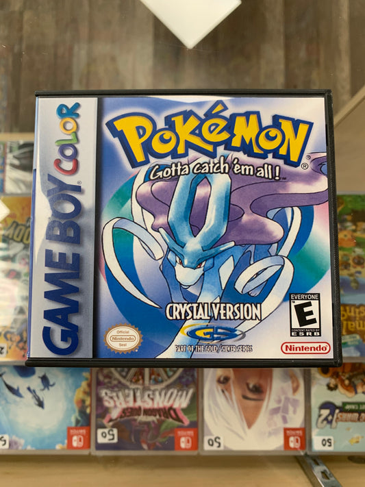 Pokémon Crystal for Game Boy Color with Custom Case AUTHENTIC New Battery SAVES