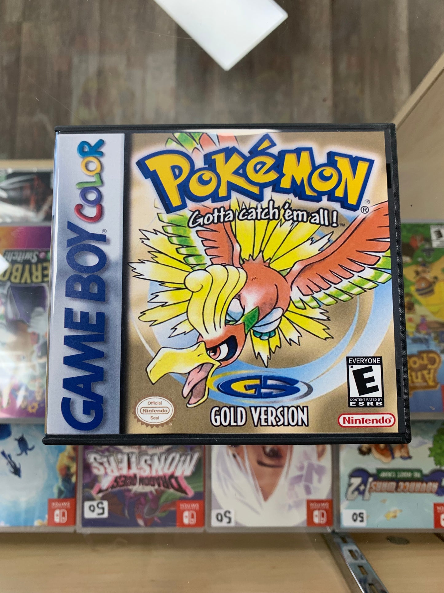 Pokémon Gold for Game Boy Color with Custom Case AUTHENTIC New Battery SAVES