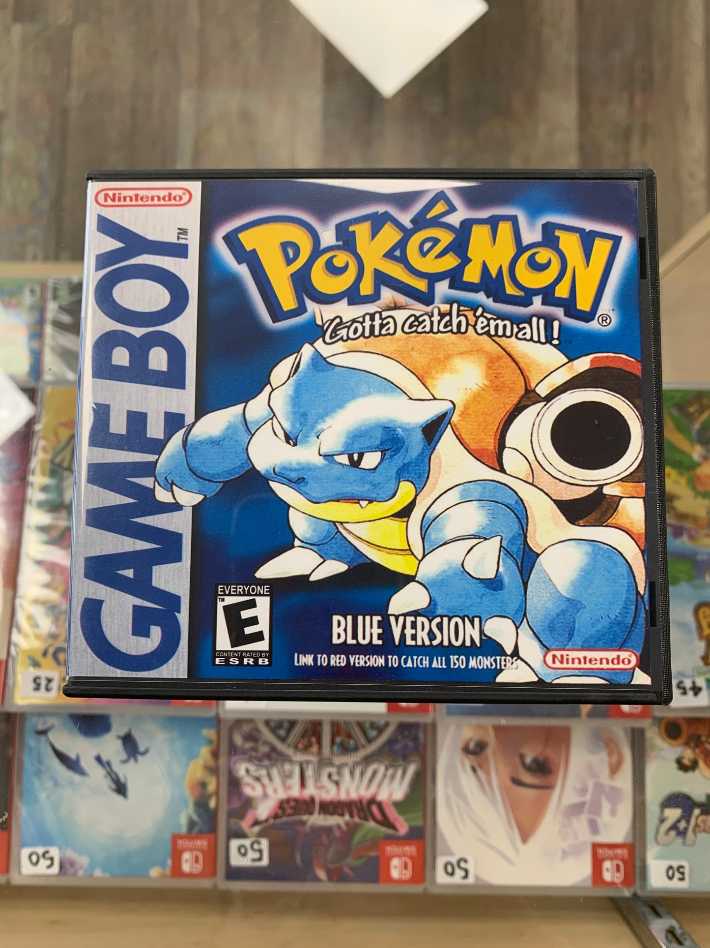 Pokémon Blue for Game Boy with Custom Case AUTHENTIC New Battery Saves