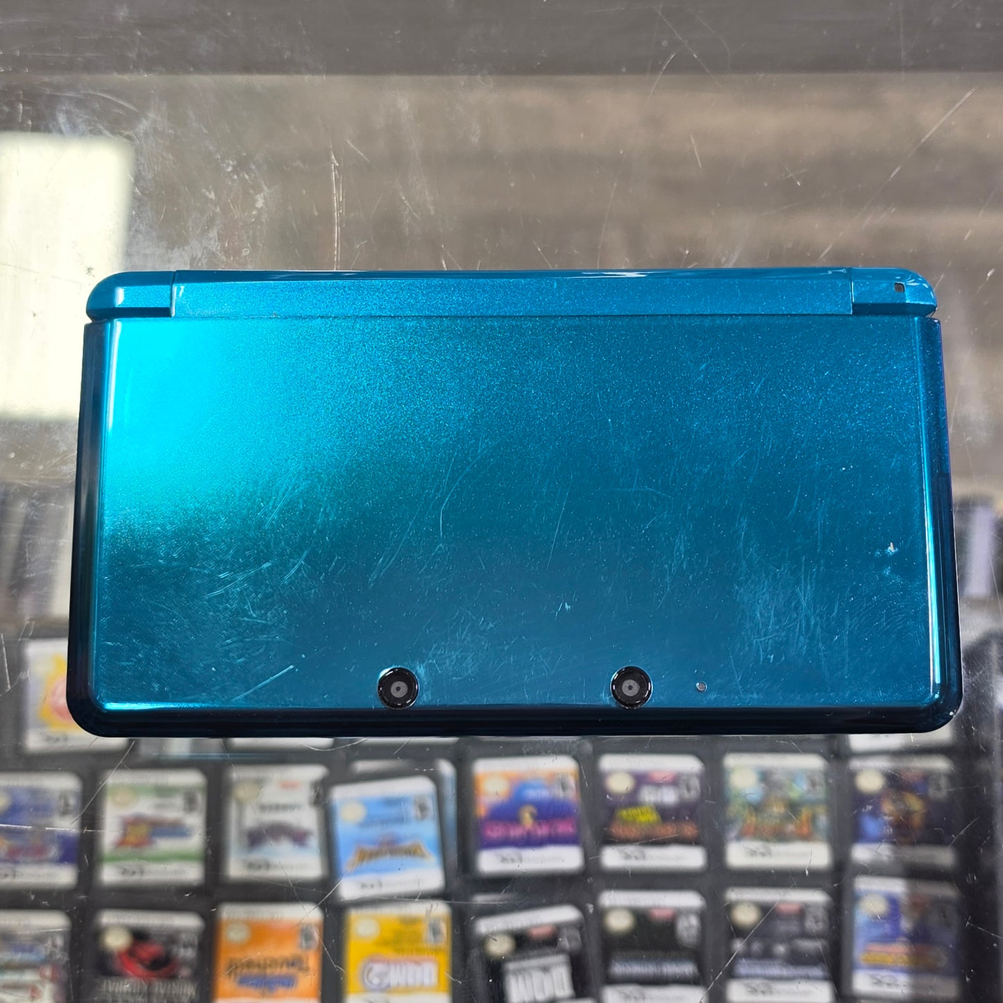 Aqua Blue Nintendo 3DS Handheld System With Charger (Region Free)(JAPANESE TO US)