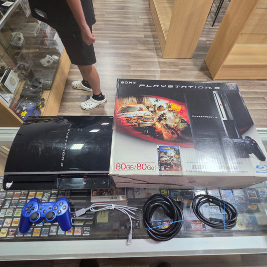 PlayStation 3 Backwards Compatible Model with Controller, Wires, and Box