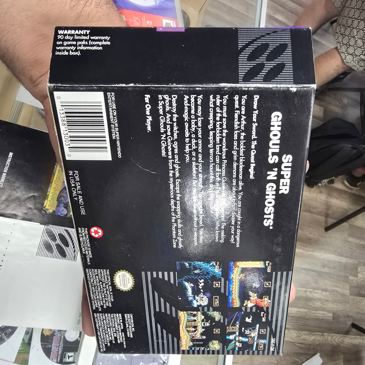 Super Ghouls 'N Ghosts (Clean) CIB with Box Protector Super Nintendo