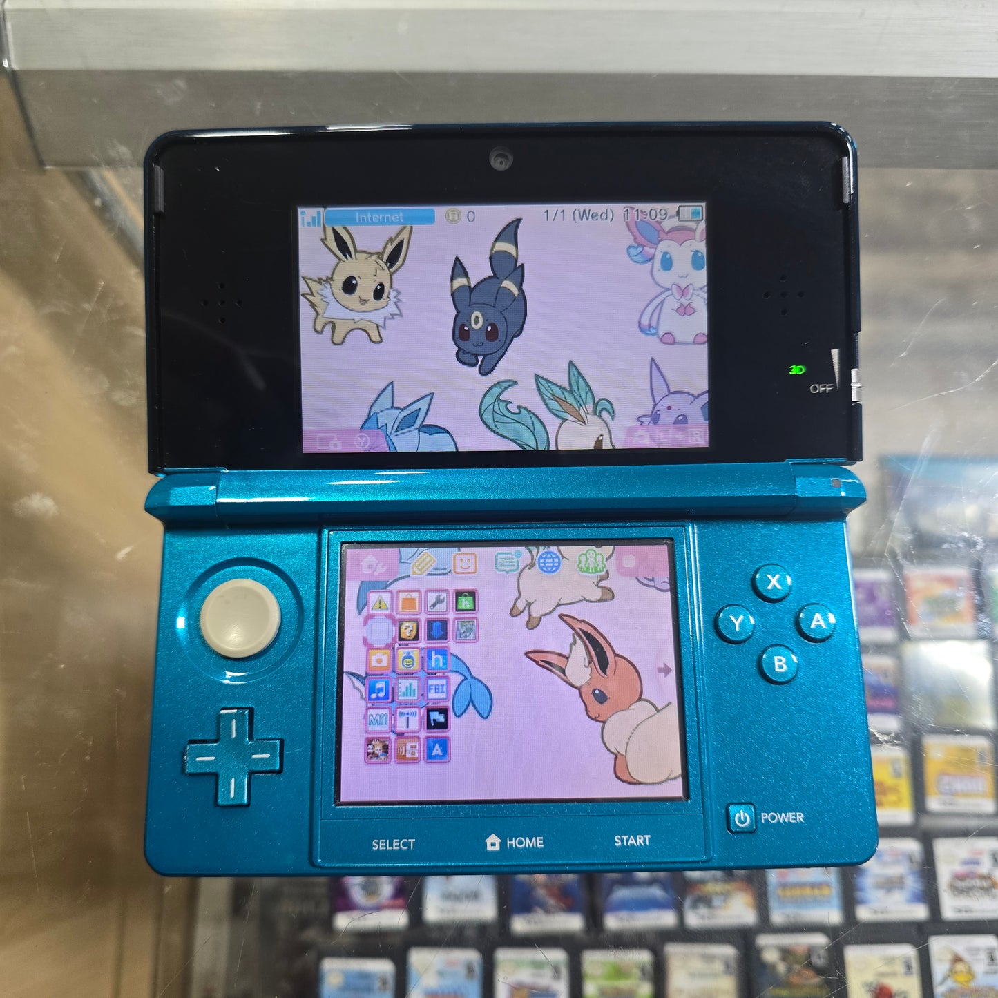 Blue Nintendo 3DS Handheld System with Digital Games