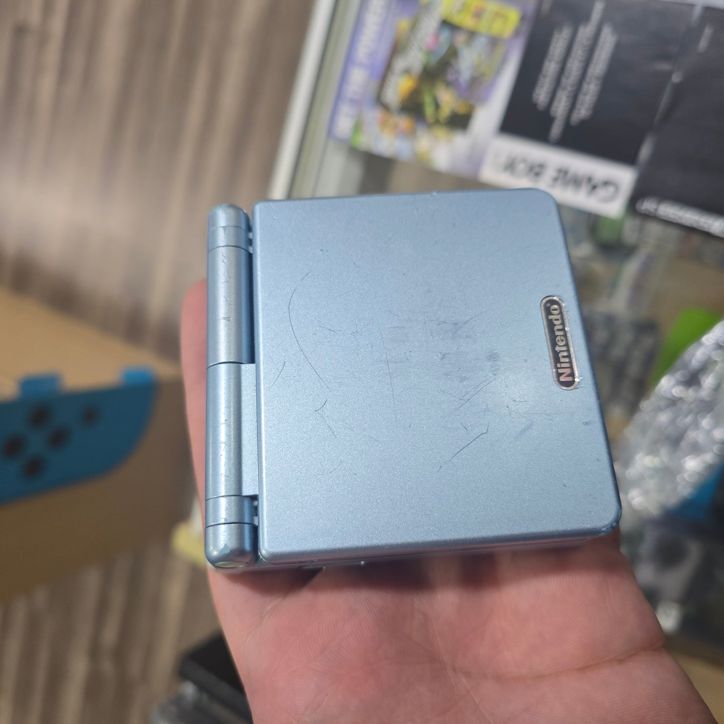 Pearl Blue GameBoy Advance SP [AGS-101] GameBoy Advance CIB Nice Condition