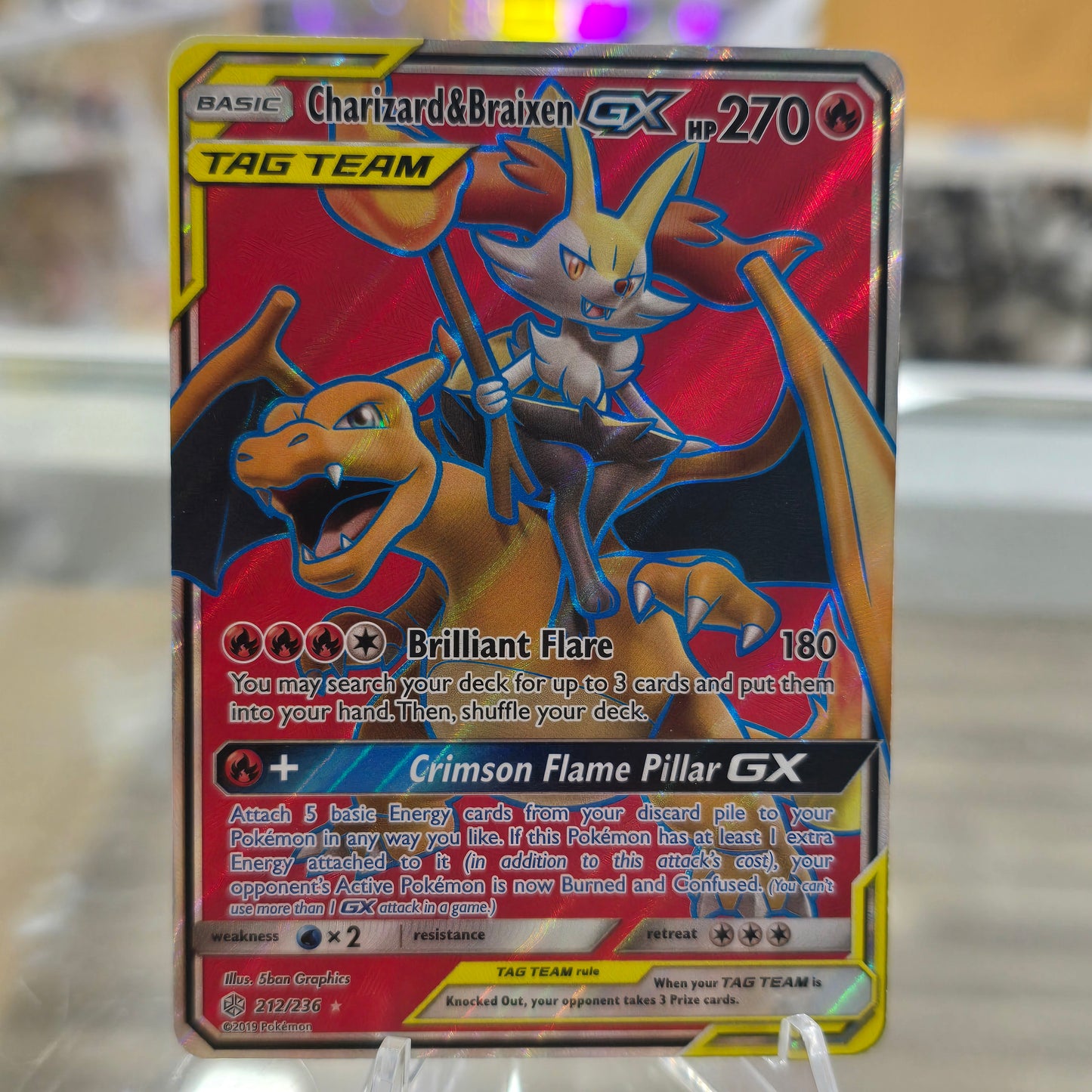 Charizard & Braixen GX (Full Art) - SM - Cosmic Eclipse (NM)