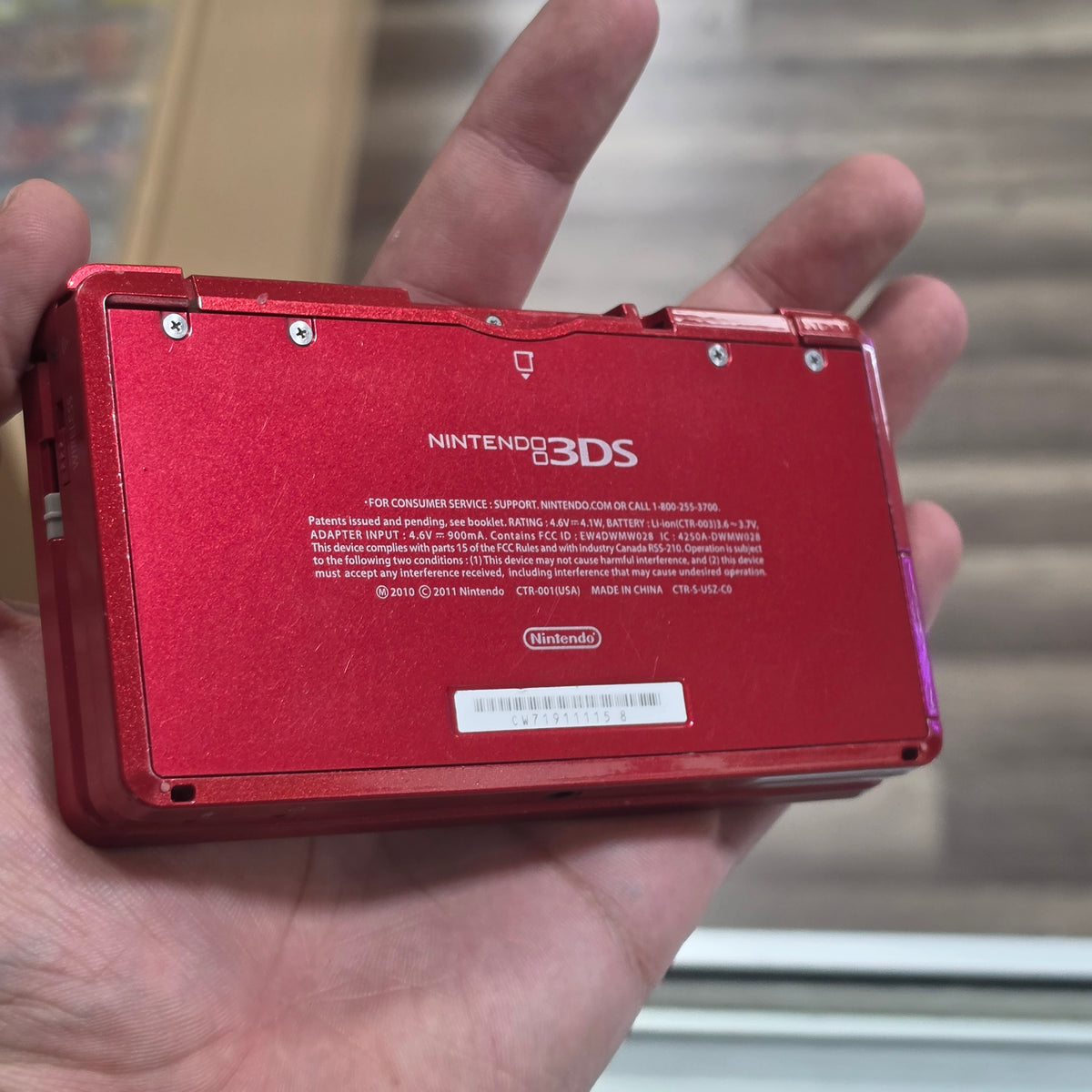 (158) Red Nintendo 3DS Handheld System With Charger