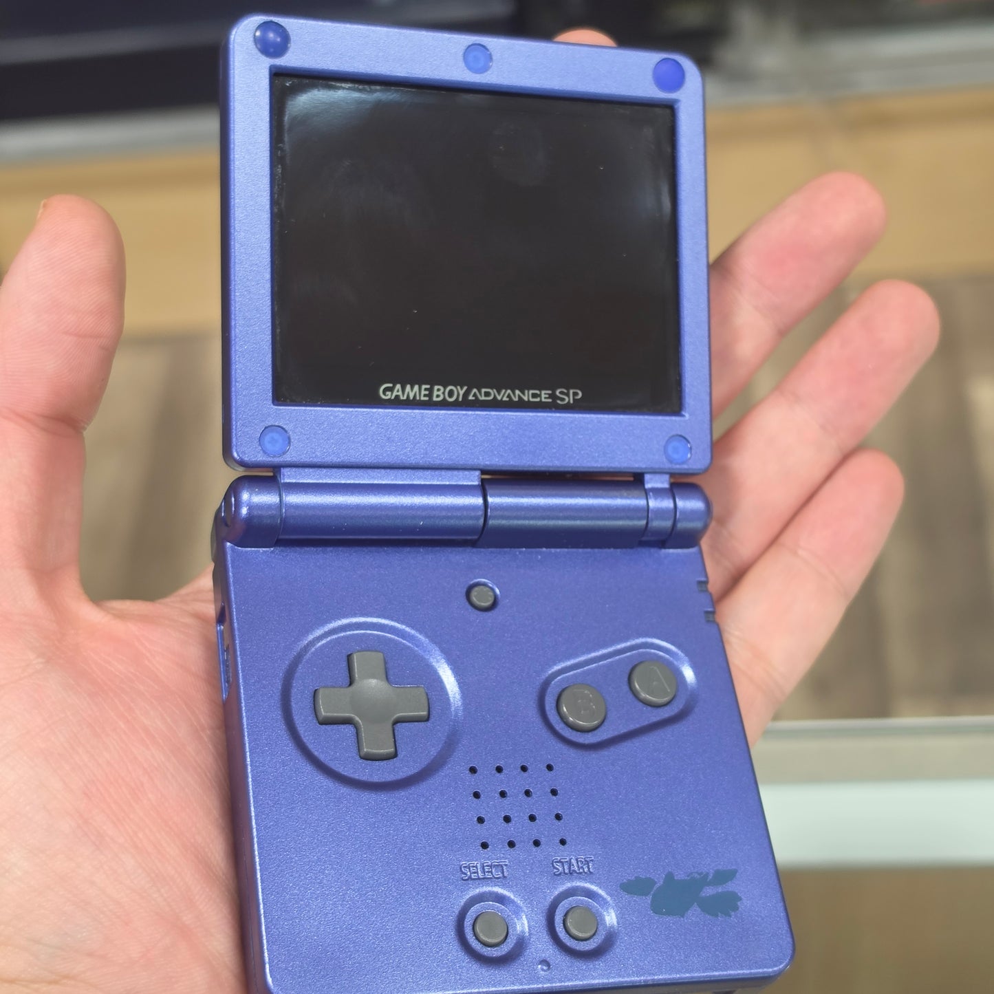Custom Nintendo Gameboy Advance SP Handheld System with Brighter Screen (Kyogre) (RESHELL) with Charger
