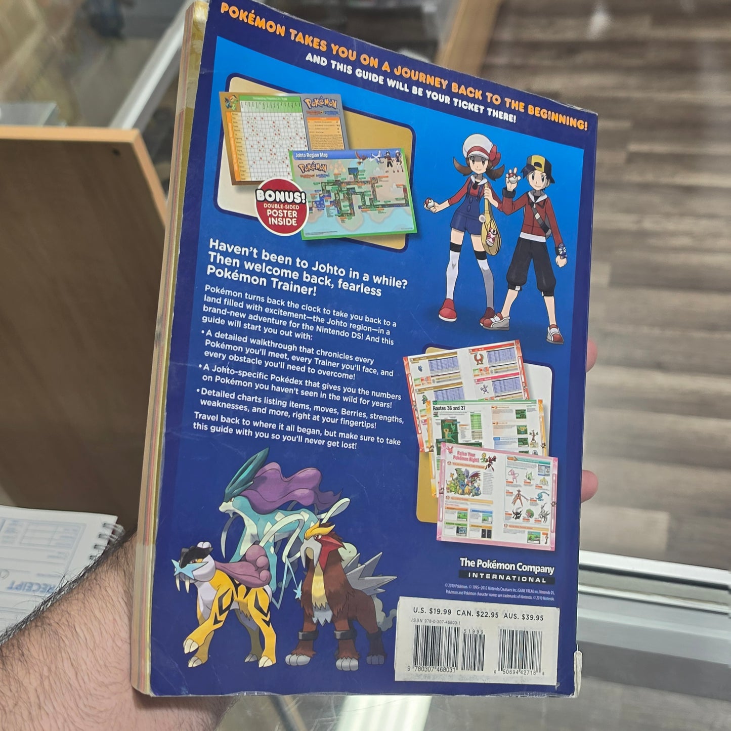 Pokemon HeartGold & SoulSilver Strategy Guide Poster Nintendo DS W/poster