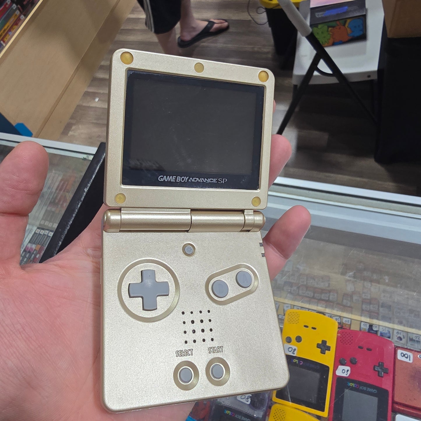 Custom Gold Shell Nintendo Gameboy Advance SP Handheld System with Charger 101 Model