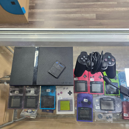 Playstation 2 Slim System With controller, cables, and memory card