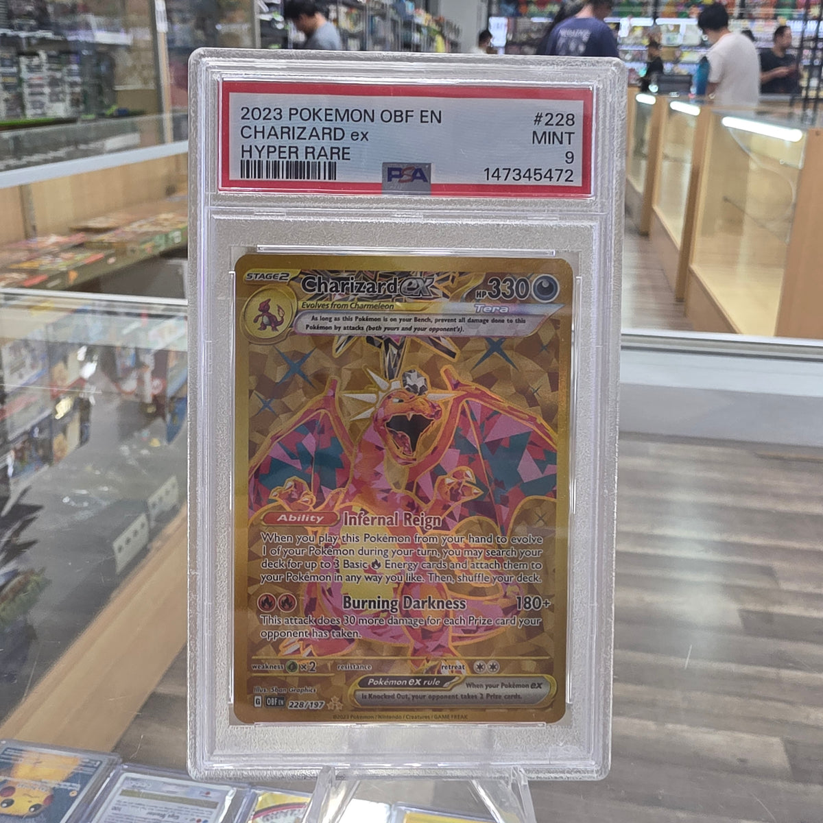 (PSA 9) Charizard ex - 228/197 - SV03: Obsidian Flames