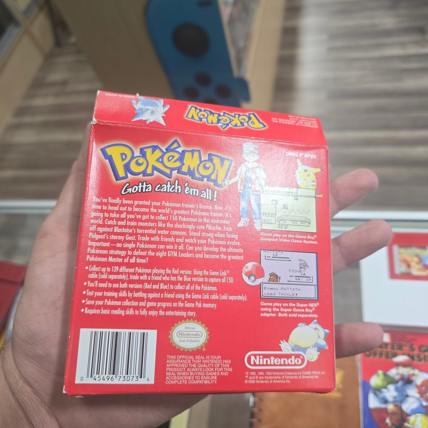 Pokémon Red CIB (Authentic) Nintendo Gameboy (Saves) with Box Protector