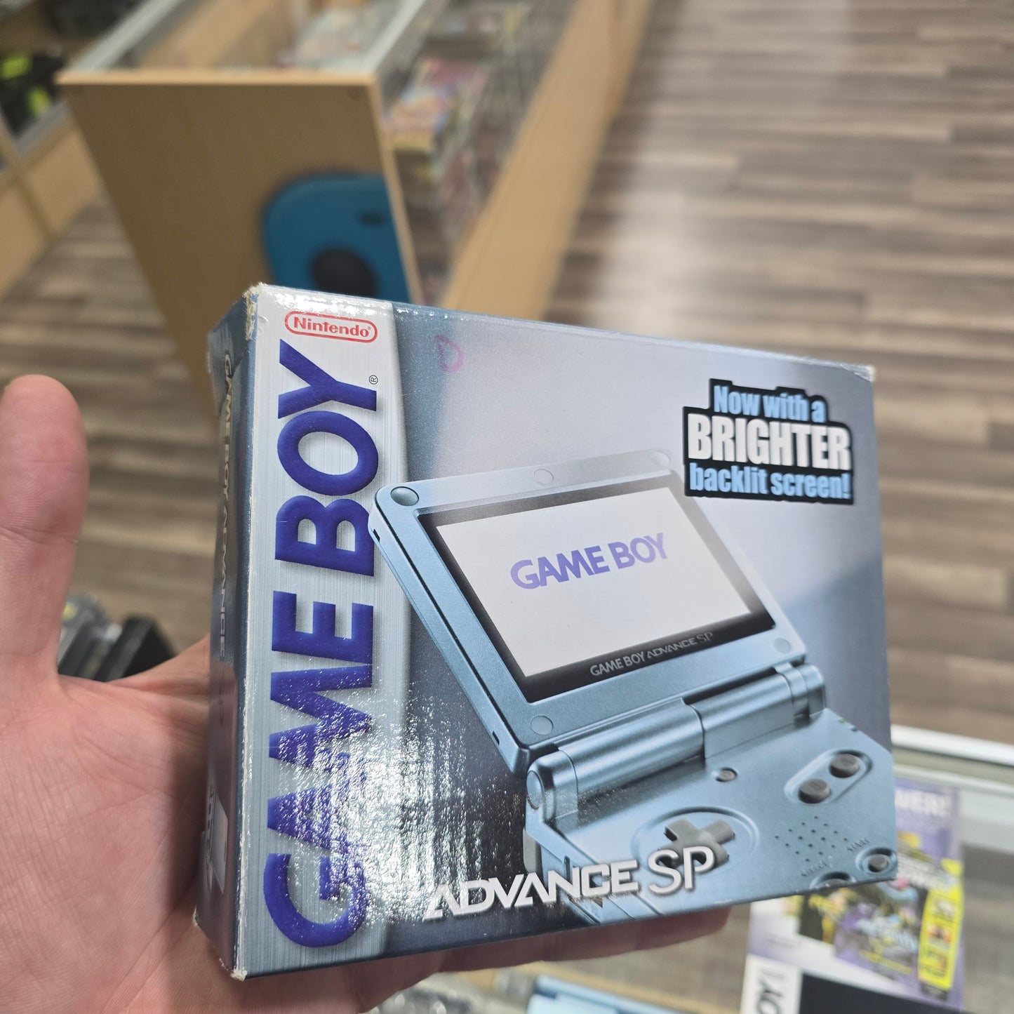 Pearl Blue GameBoy Advance SP [AGS-101] GameBoy Advance CIB Nice Condition