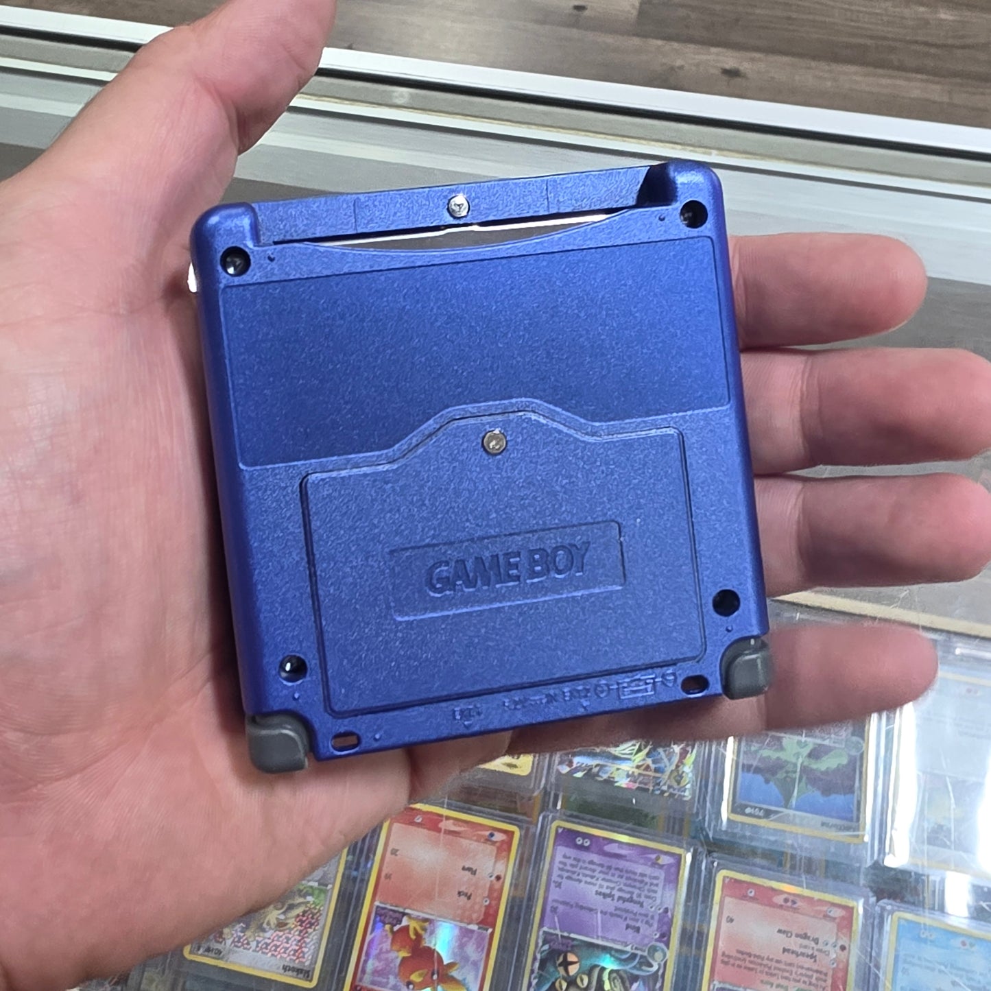 Blue Custom Gameboy Advance SP Handheld System with Charger (001 Model) (Reshell)