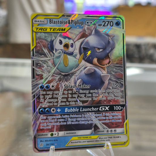 Blastoise & Piplup GX - SM - Cosmic Eclipse (NM)
